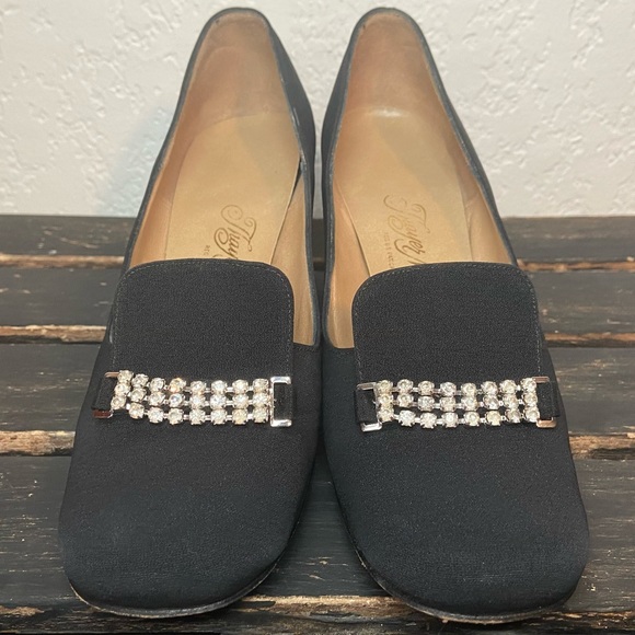 Vintage Thayer McNeil Women Heels Rhinestone 7B - Picture 3 of 16